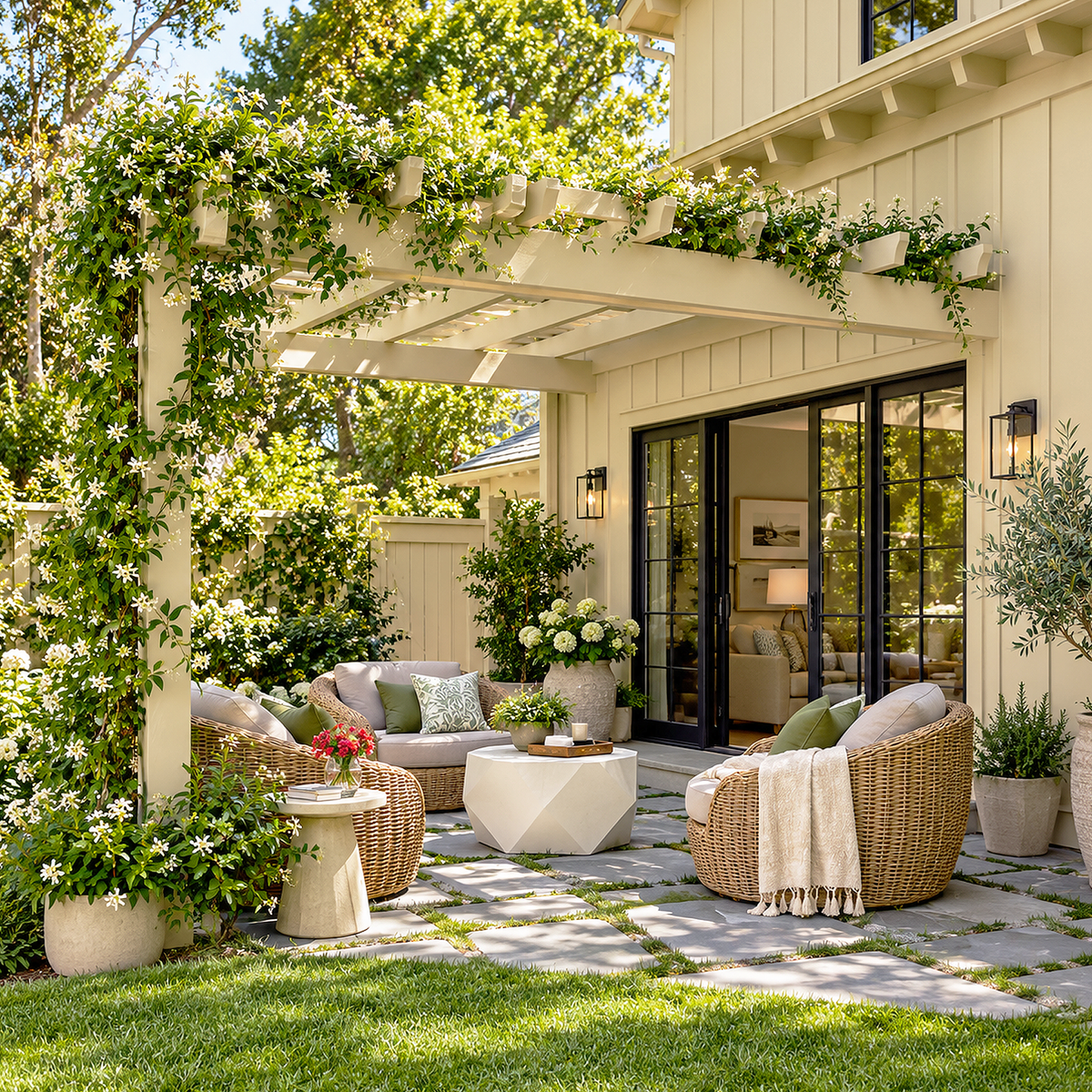 powell buff painted outdoor patio