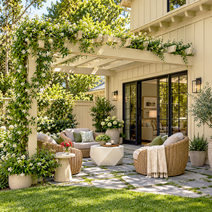 powell buff painted outdoor patio