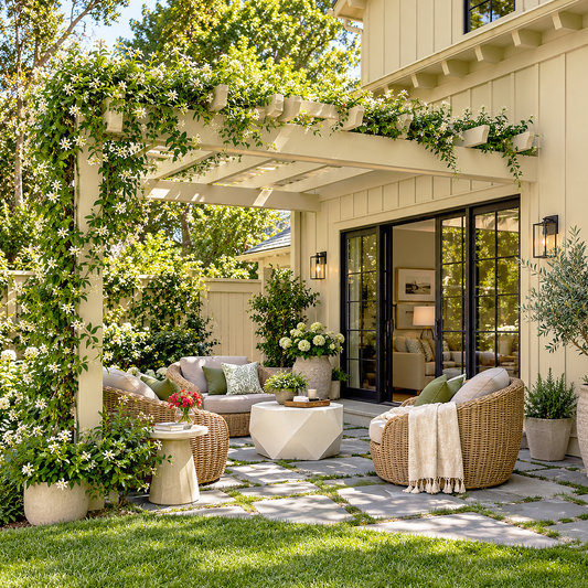 powell buff painted outdoor patio