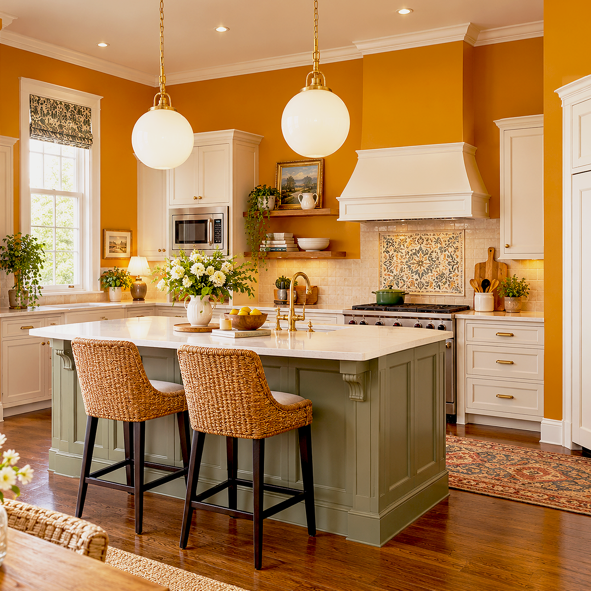 pumpkin blush painted kitchen