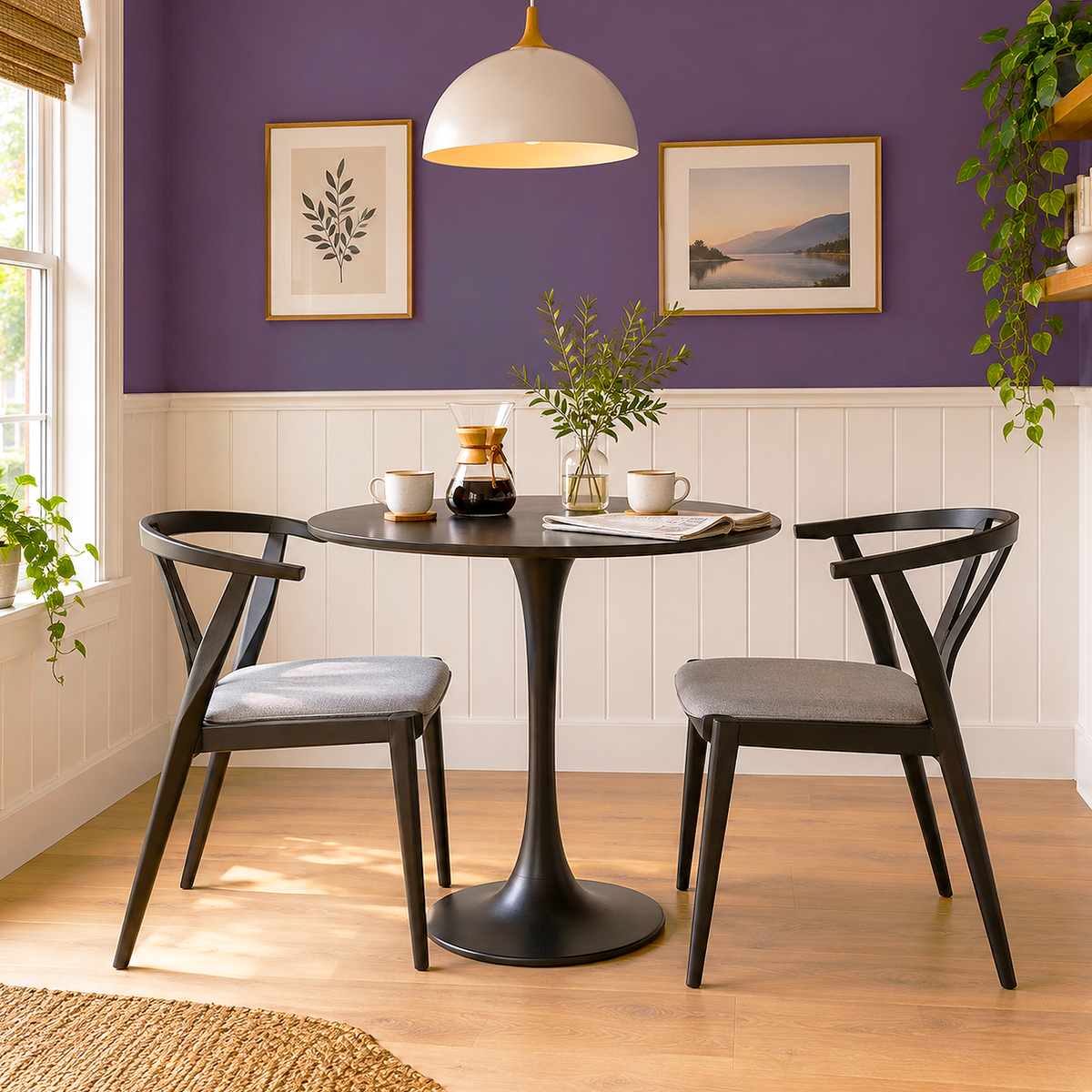 purple rain painted dining nook