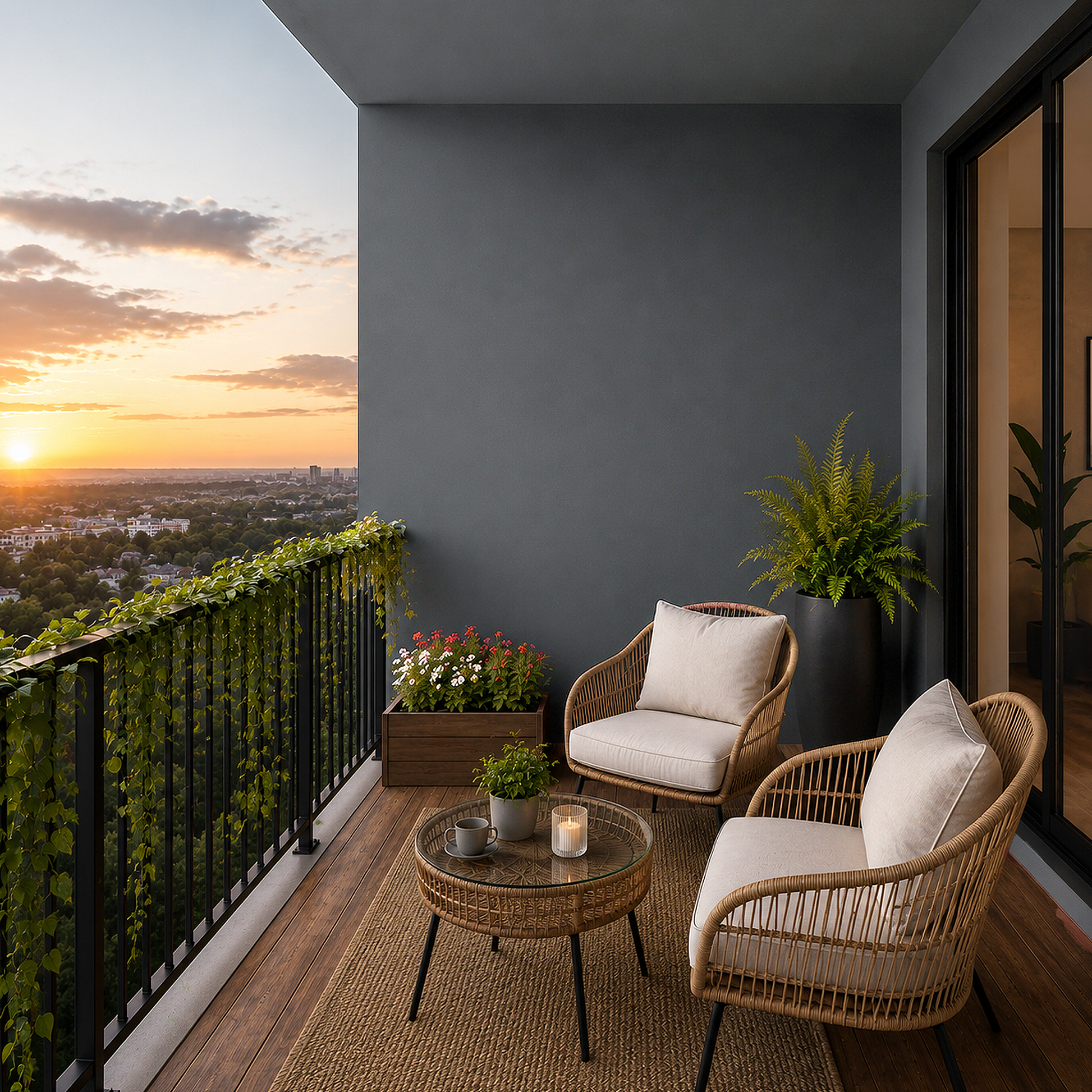 raccoon fur painted balcony