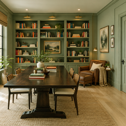 raintree green painted dining nook
