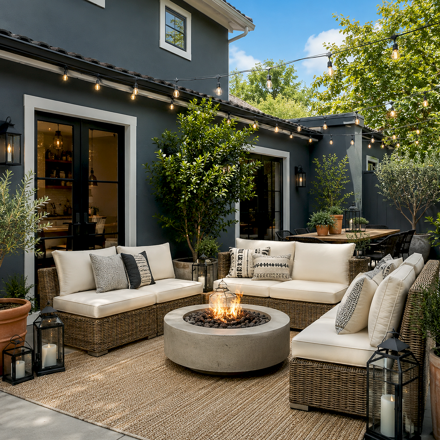 regent green painted outdoor patio