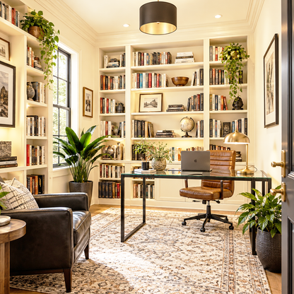 rich cream painted library