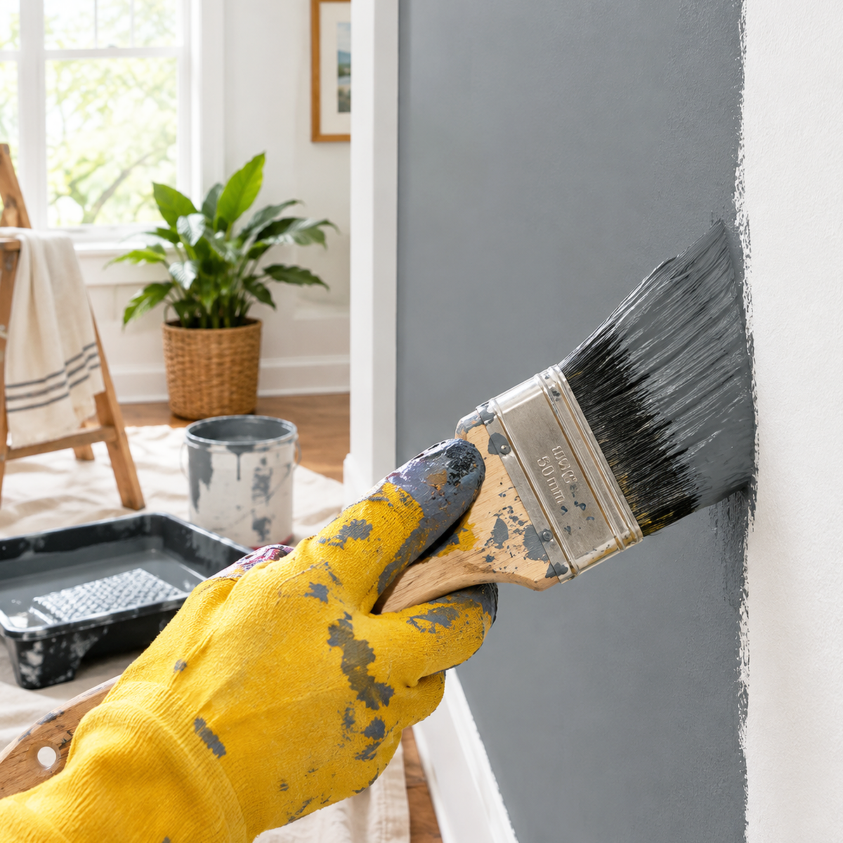 rock gray paint brush
