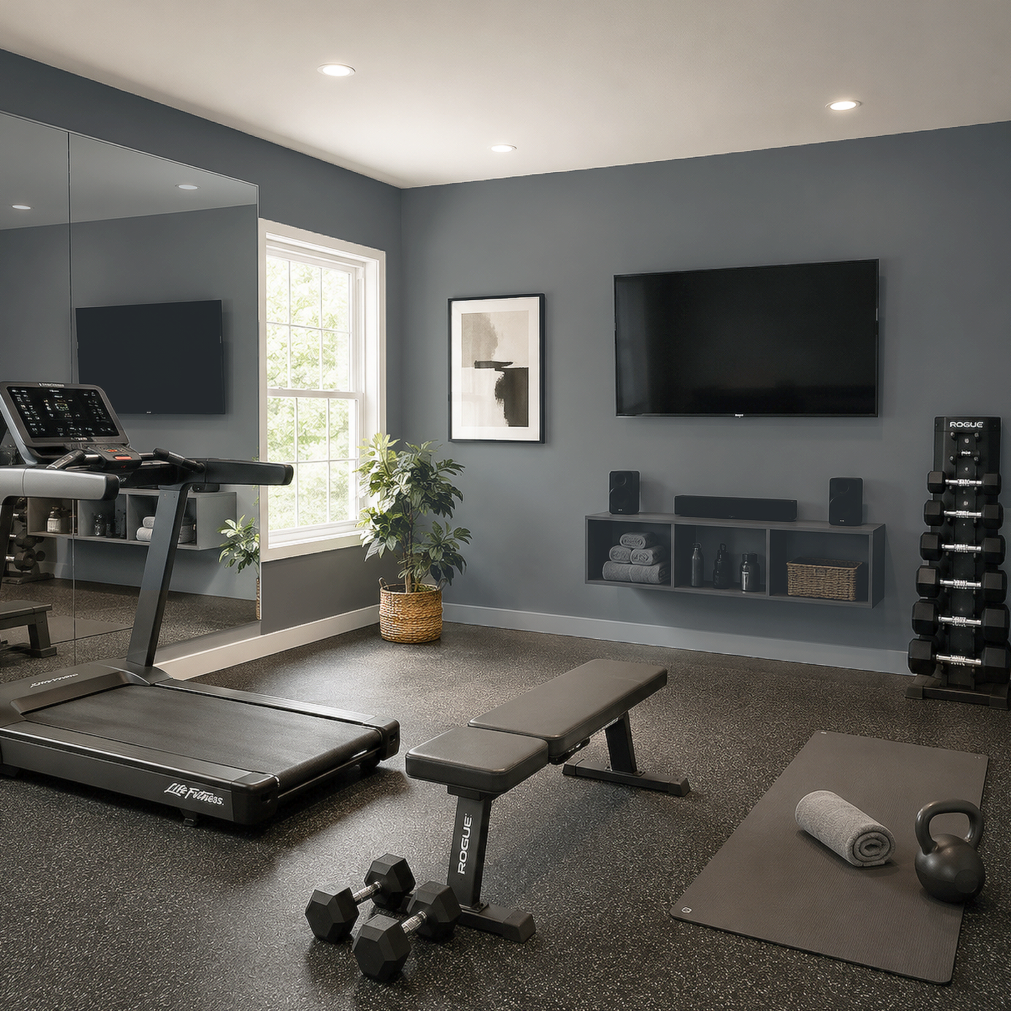 rocky coast painted gym