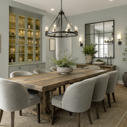 sabre gray painted dining room