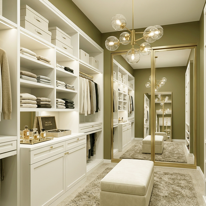 sage brush painted walk in closet