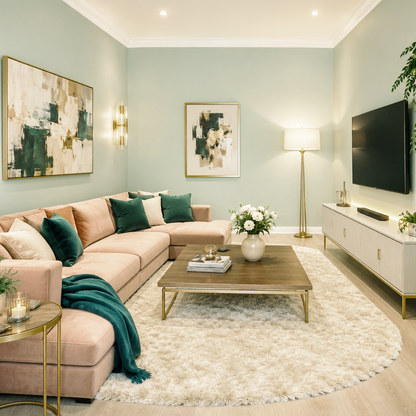 salisbury green painted living room