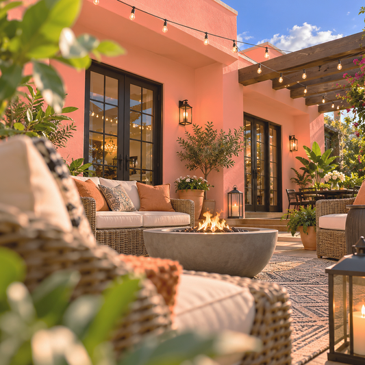 salmon run painted outdoor patio
