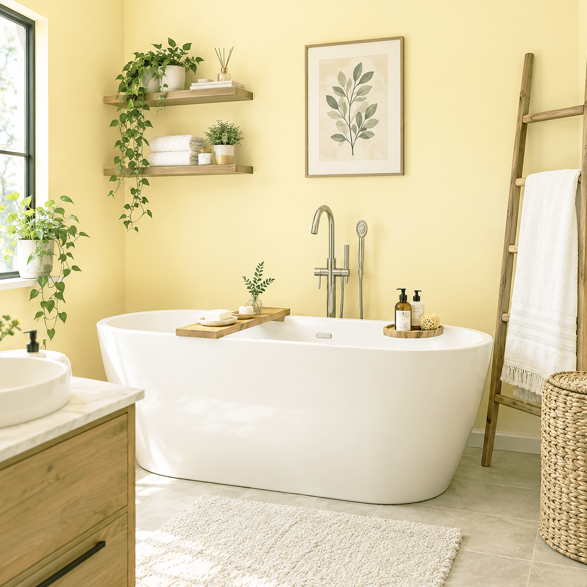 shooting star painted bathroom