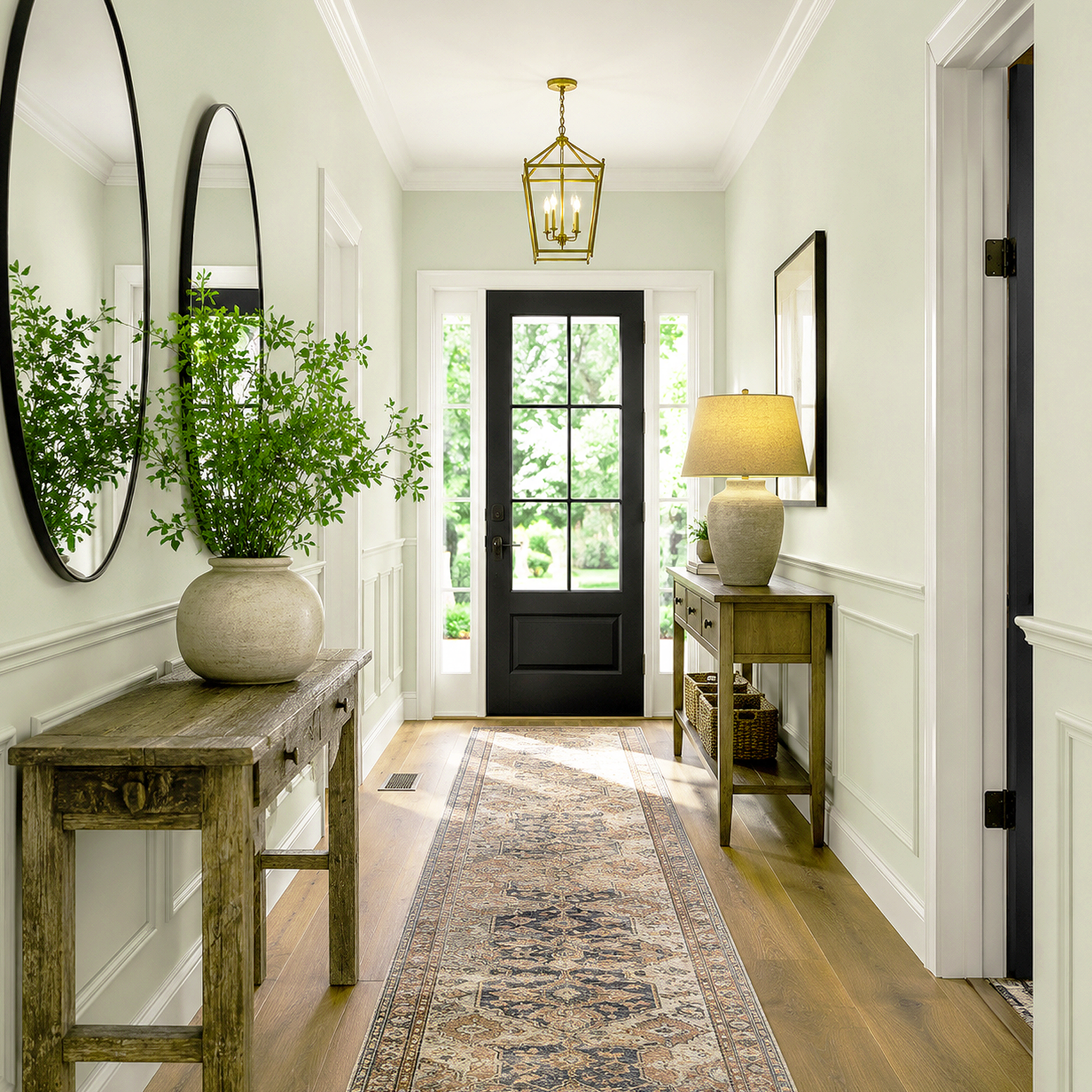 silken pine painted hallway