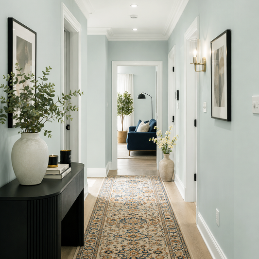 silver marlin painted hallway