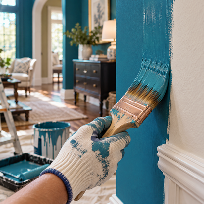 slate teal paint brush