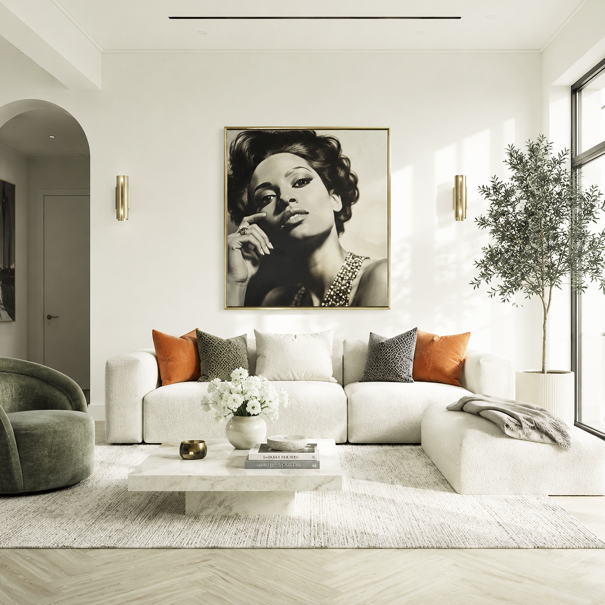 snowfall white painted living room