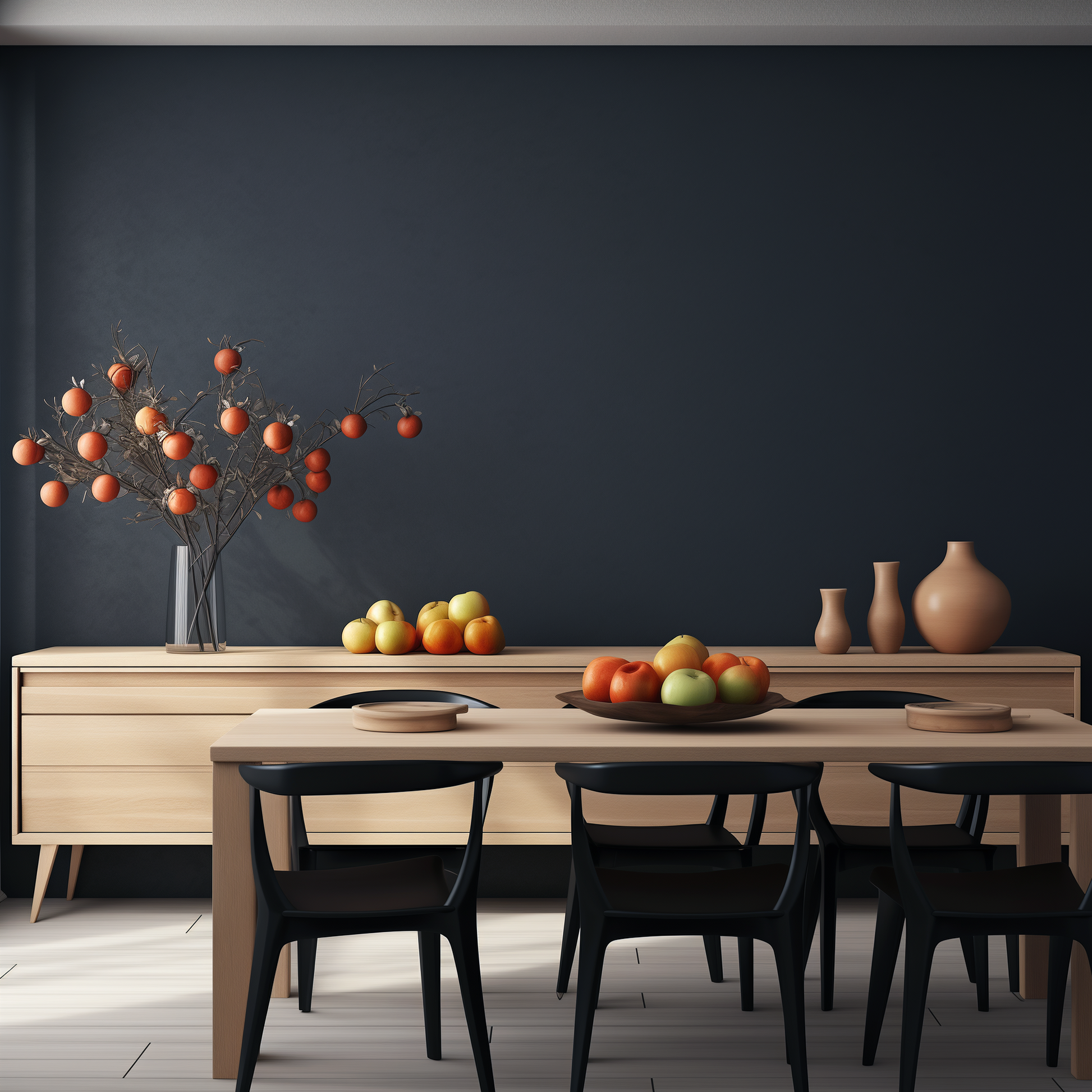 soot painted dinning room