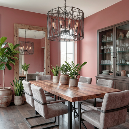 southwest pottery painted dining room