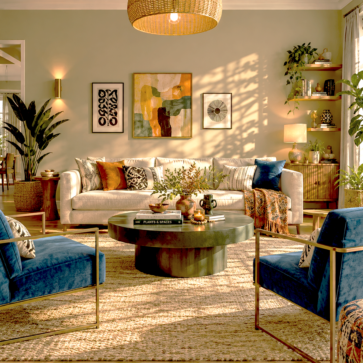 spice gold painted living room
