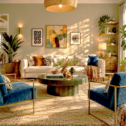 spice gold painted living room