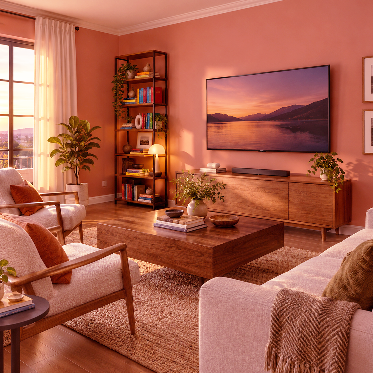 spiced pumpkin painted living room
