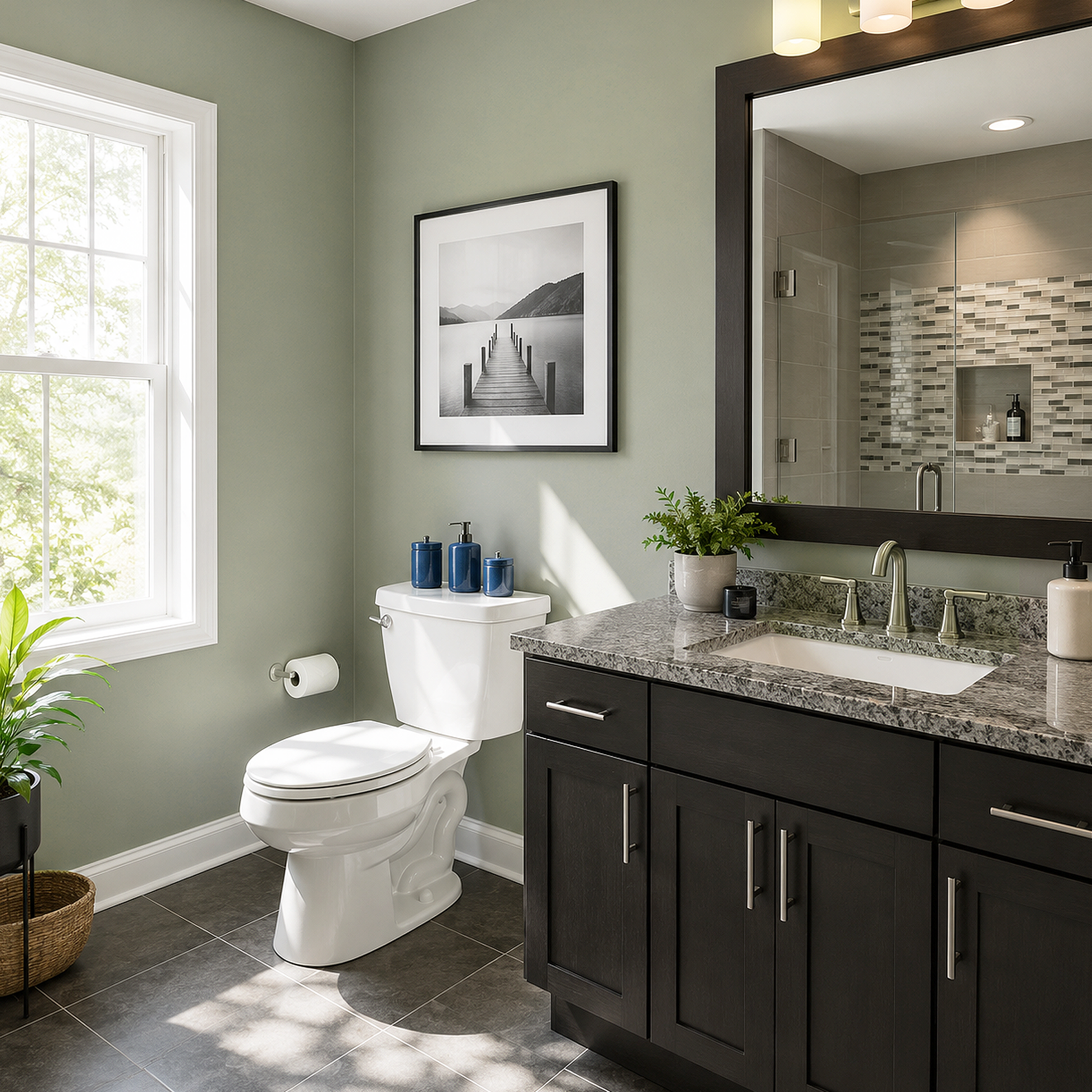 storm cloud gray painted bathroom