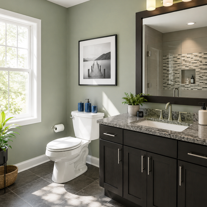storm cloud gray painted bathroom