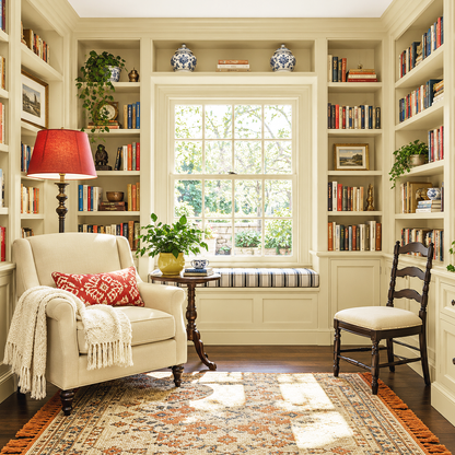 straw hat painted reading nook