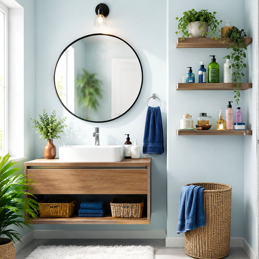 summer shower painted bathroom