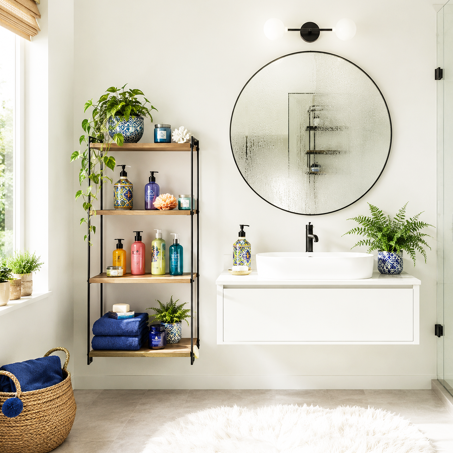 super white painted bathroom
