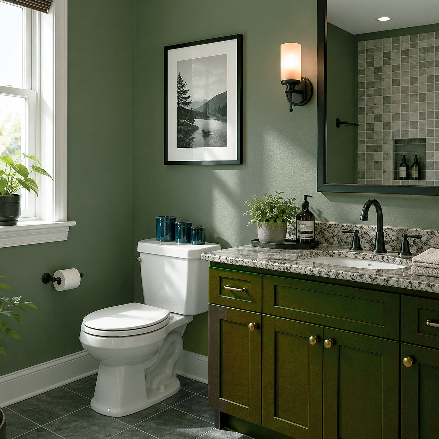 sweet basil painted bathroom