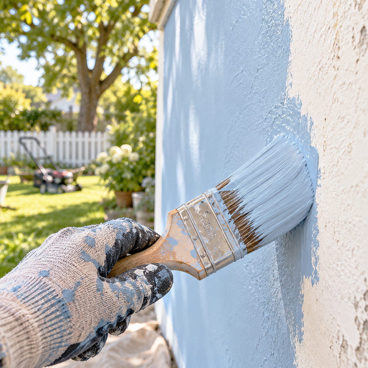 swiss blue paint brush