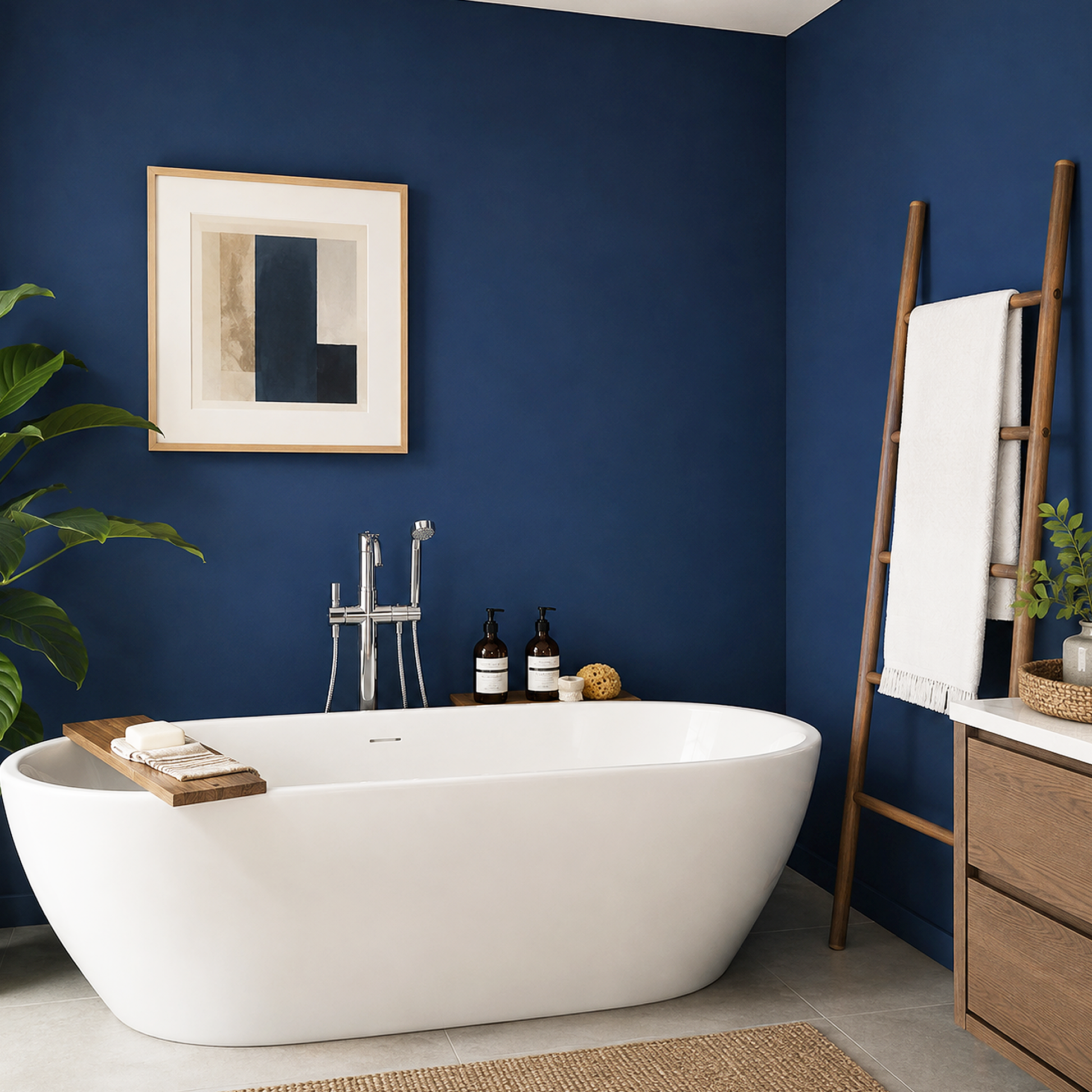 symphony blue painted bathroom