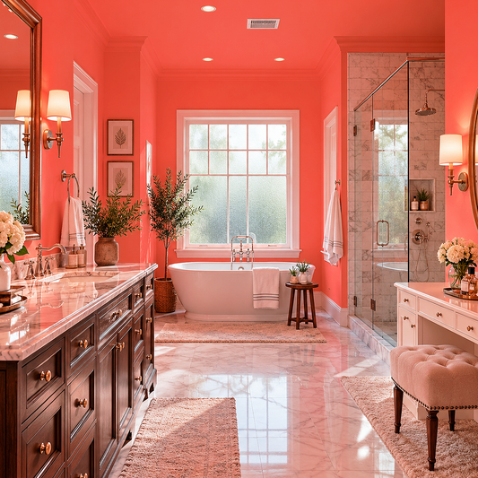 tangerine dream painted bathroom