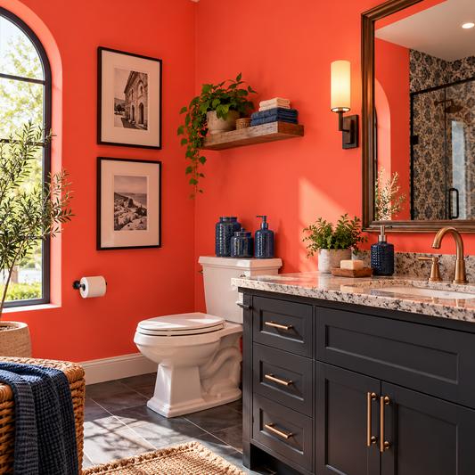 tawny day lily painted bathroom