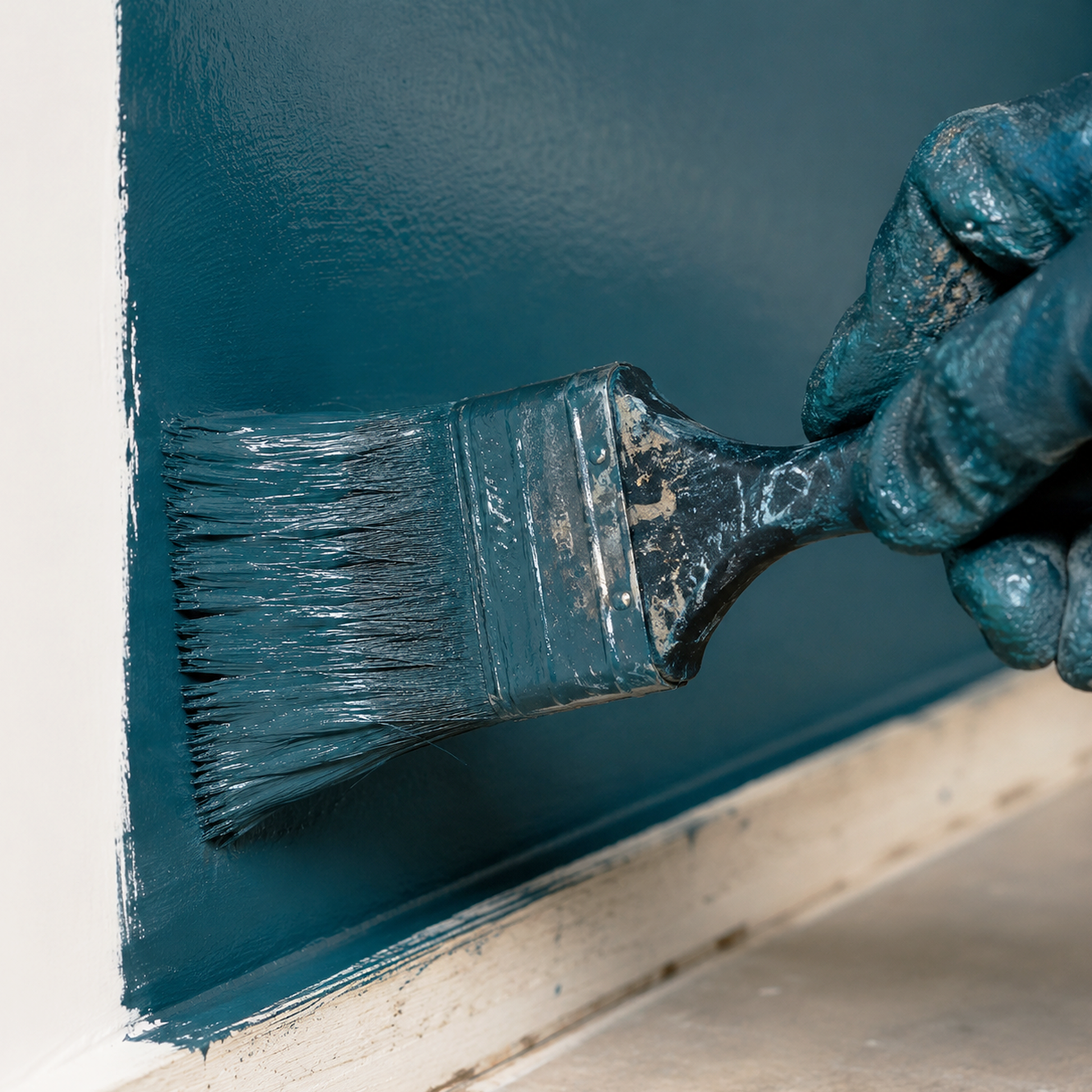 teal paint brush
