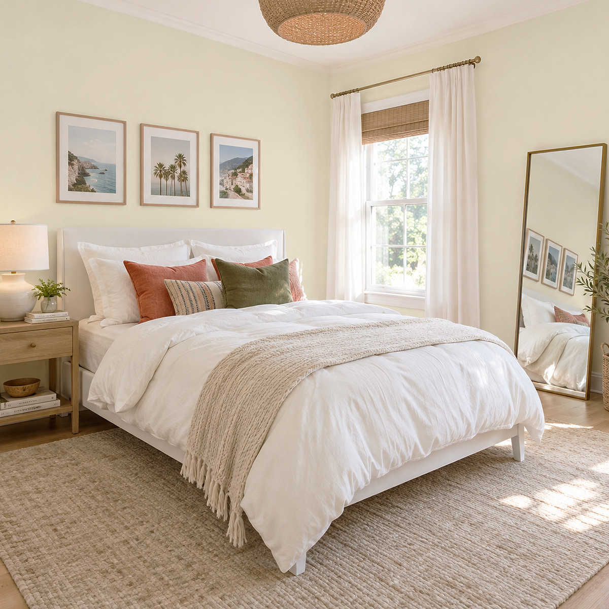 timid white painted bedroom