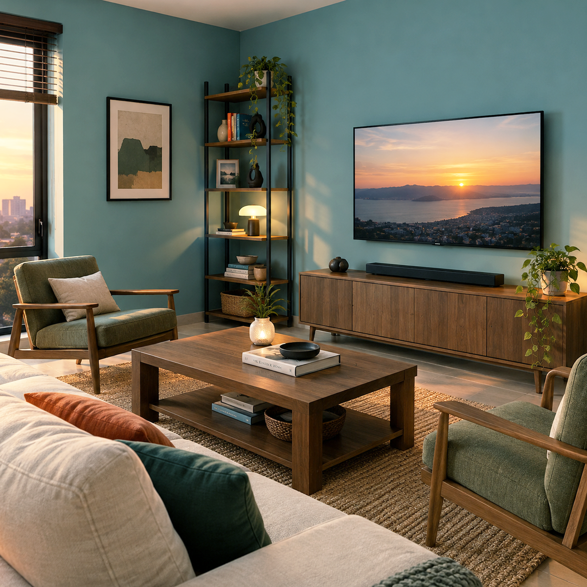 tropical oasis painted living room