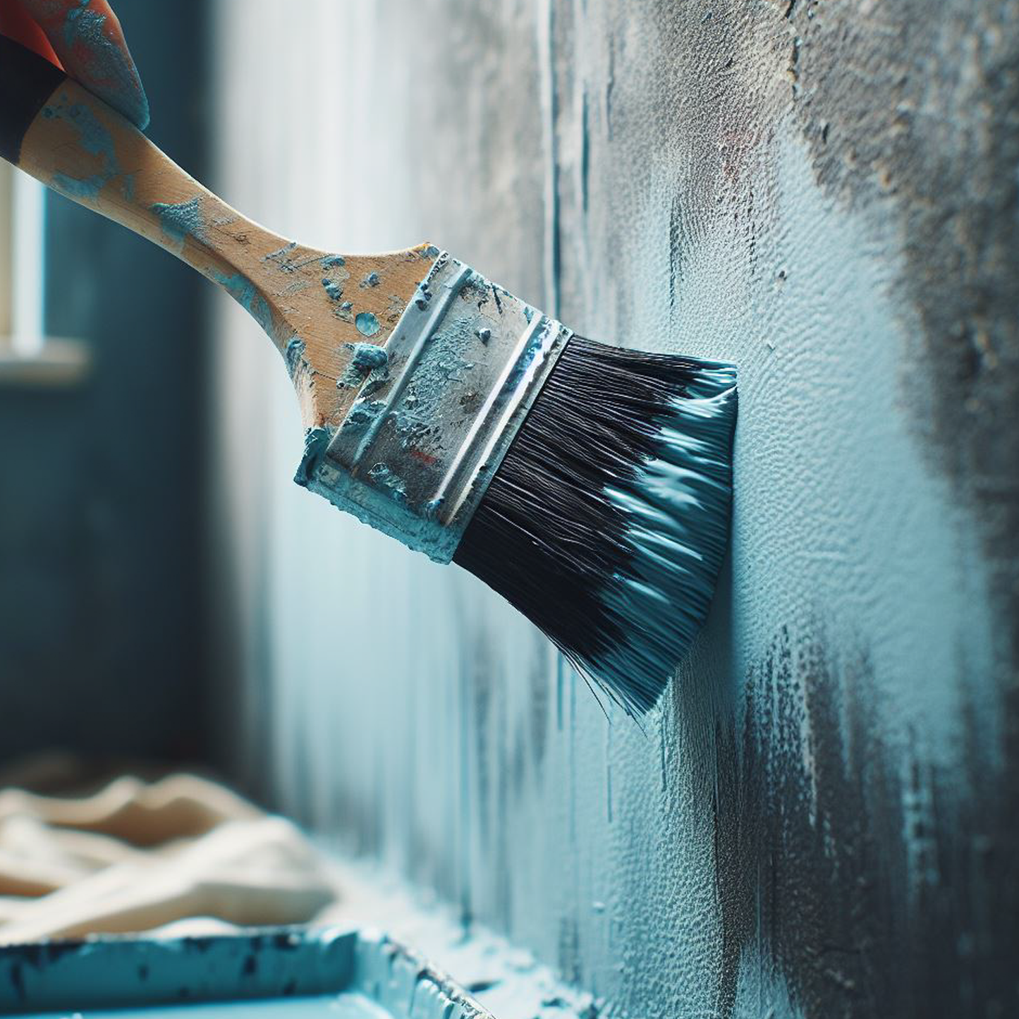 true blue paint brush