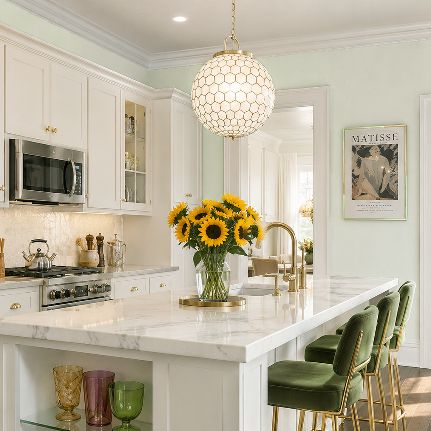 vale mist painted kitchen