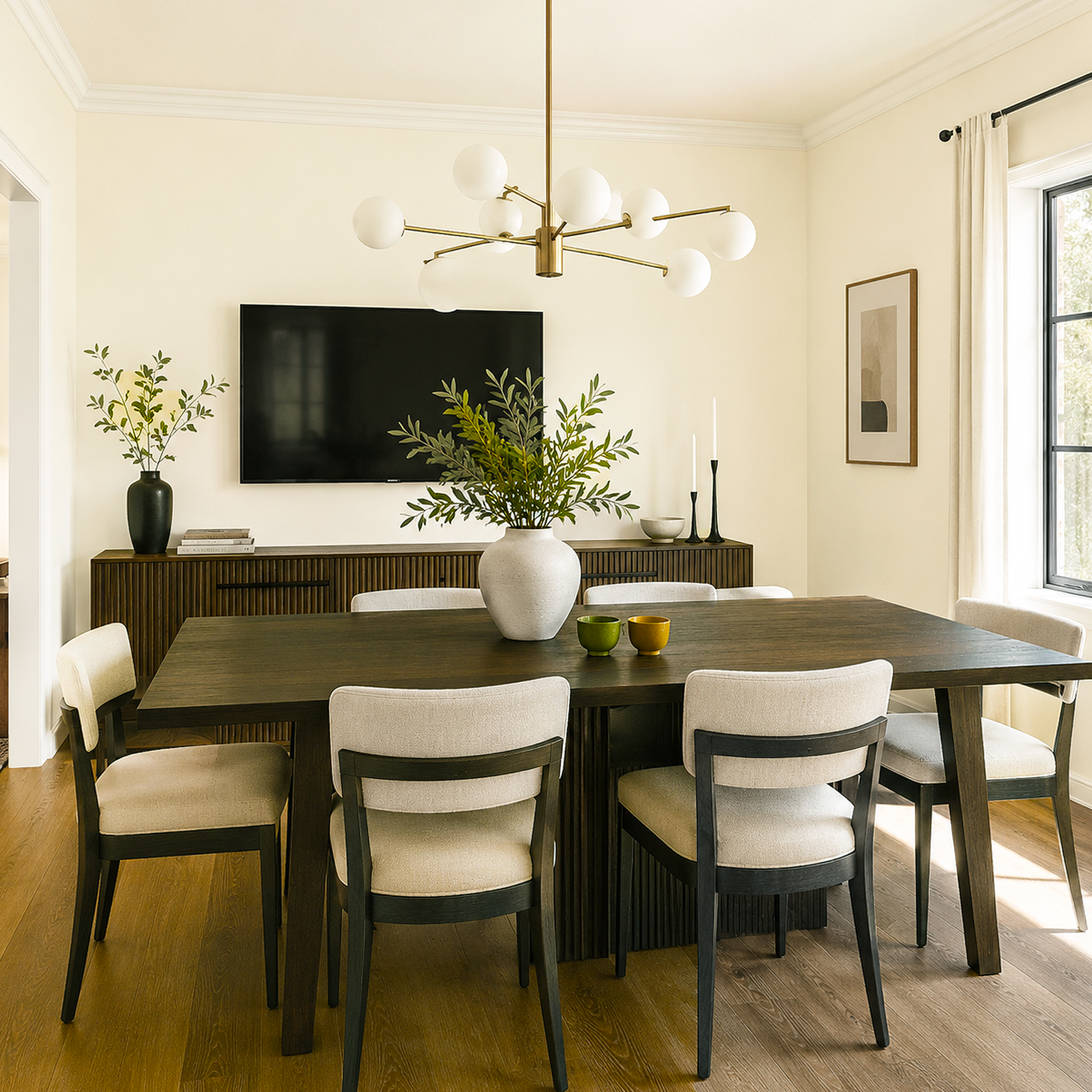 vanilla ice cream painted dining room