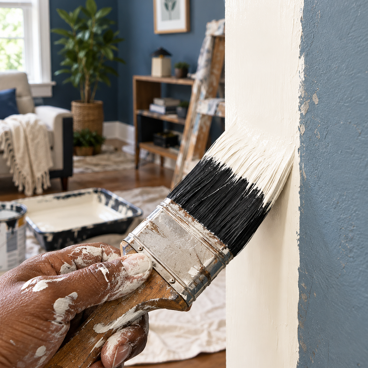 vintage taupe paint brush
