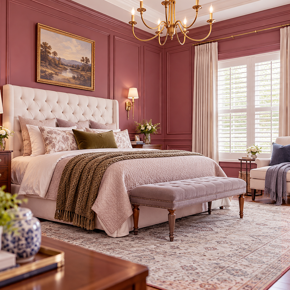 warm earth painted bedroom