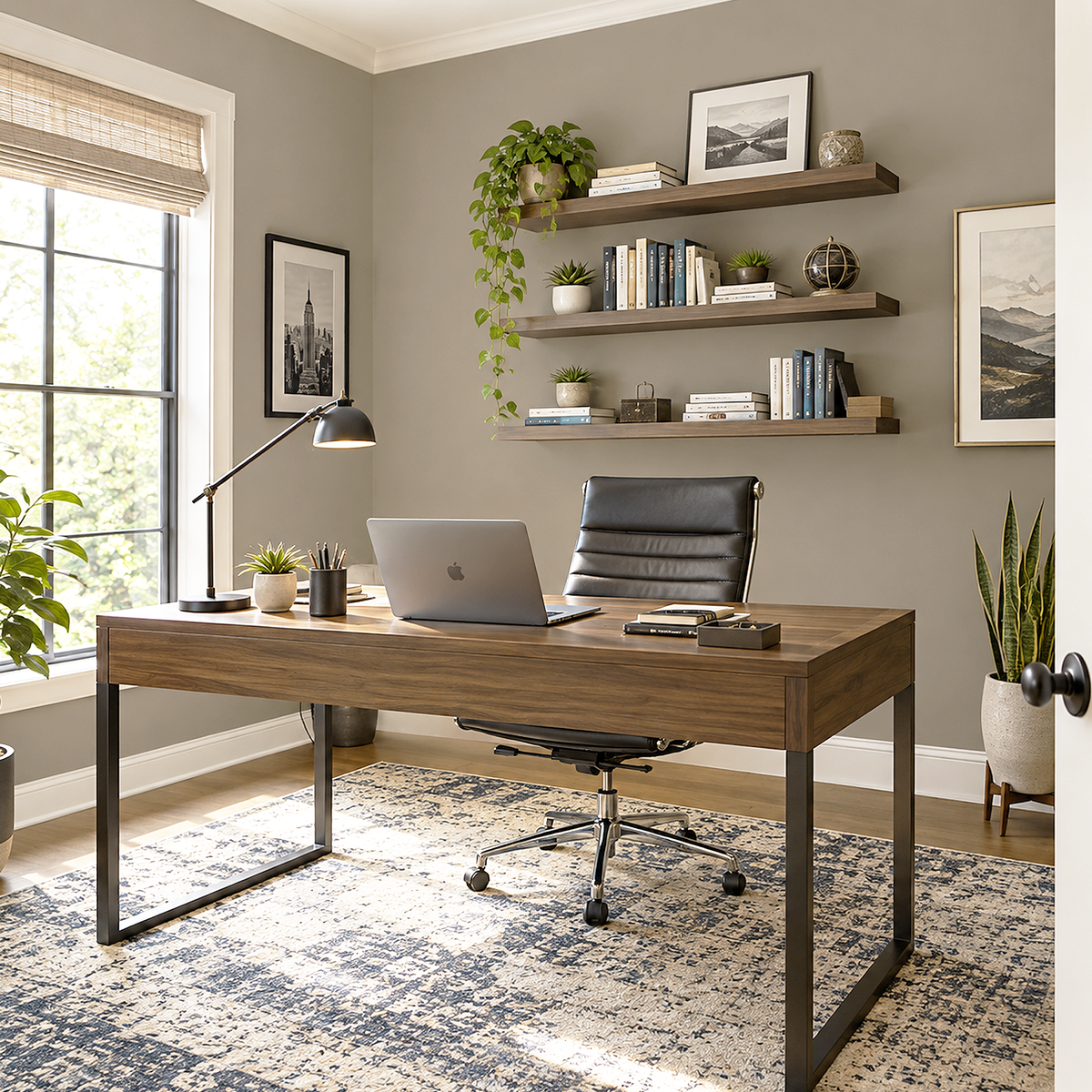 weimaraner painted home office