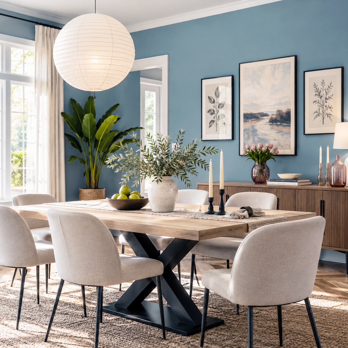 west coast painted living room