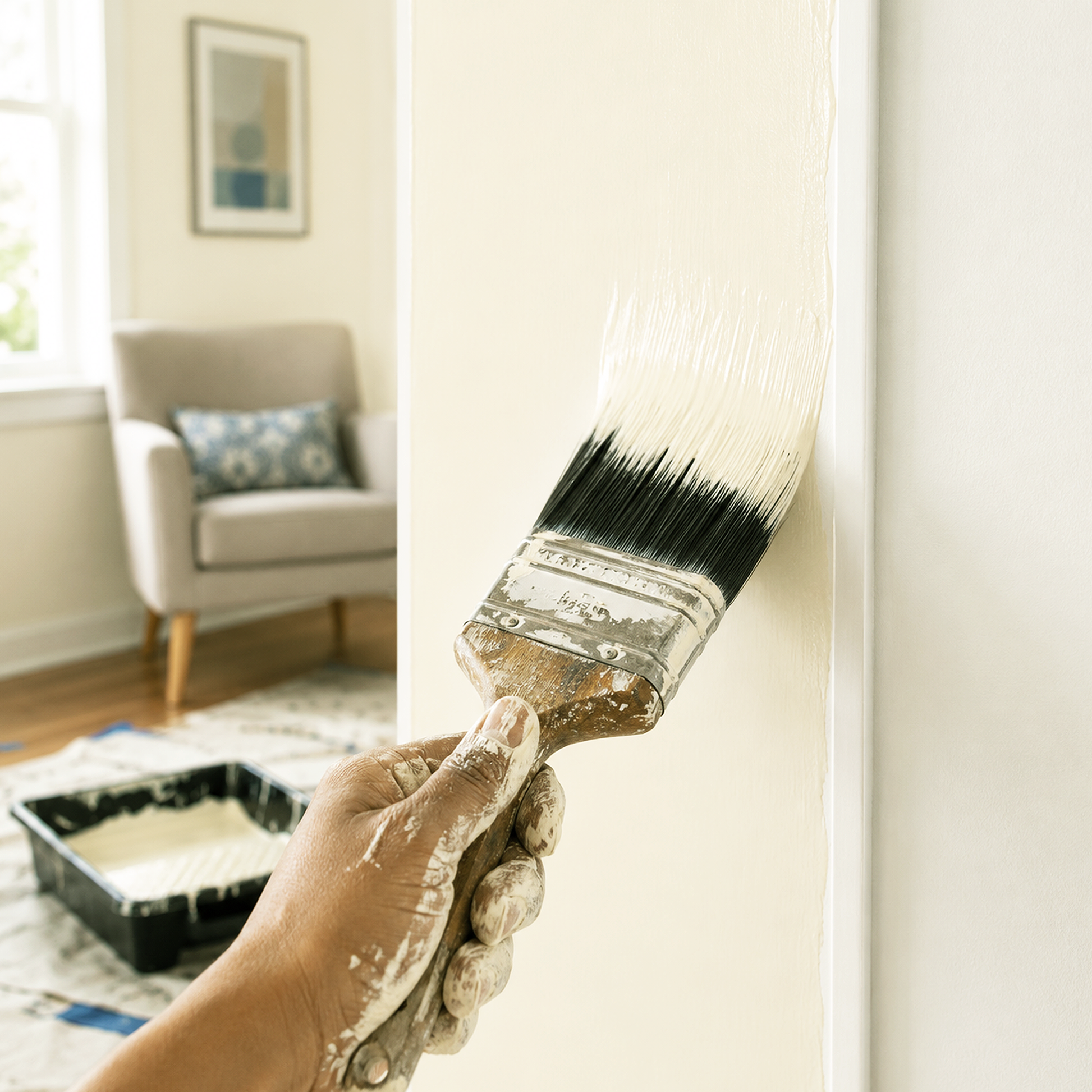 white chocolate paint brush
