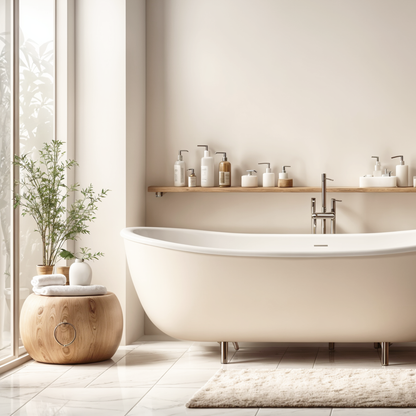 white opulence painted bathroom