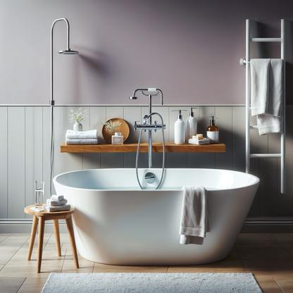 winter gray painted bathroom