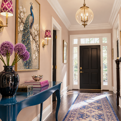 winthrop peach painted hallway