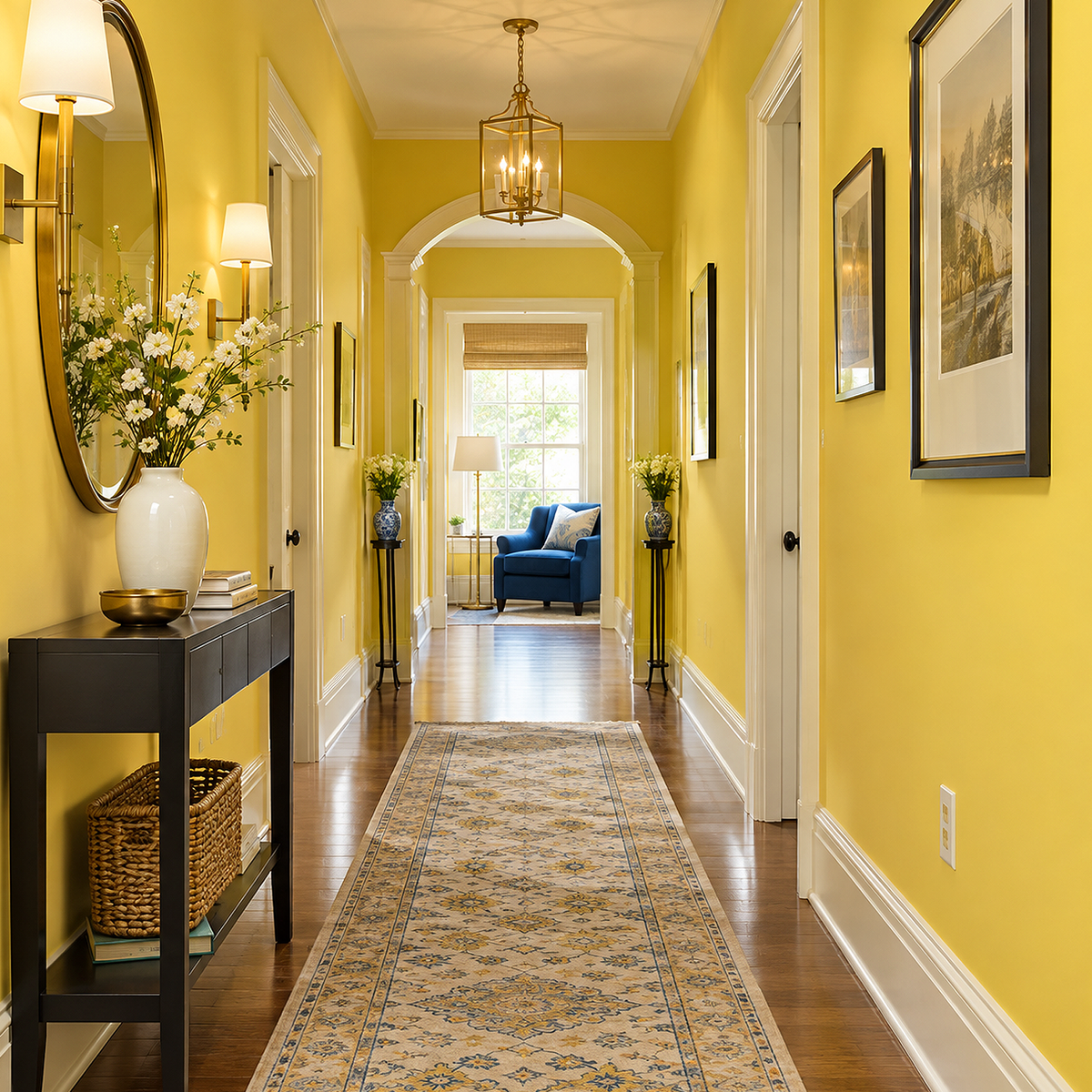 yellow brick road painted hallway